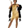 Goddessey Women's Dazzling Gold Flapper Costume -Fun Costumes Store womens dazzling gold flapper costume