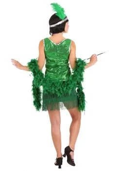 Fun Costumes Emerald Flapper Costume For Women -Fun Costumes Store womens emerald flapper costume alt 1