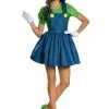 Disguise Women's Luigi Dress Costume -Fun Costumes Store womens luigi dress costume
