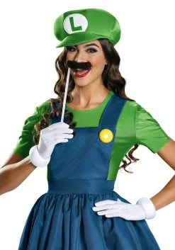 Disguise Women's Luigi Dress Costume -Fun Costumes Store womens luigi dress costume alt
