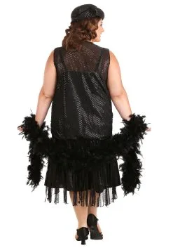 Fun Costumes Plus Size Black Jazz Flapper Costume -Fun Costumes Store womens plus size black jazz flapper costume alt 5