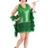 Fun Costumes Women's Plus Size Emerald Flapper Exclusive Halloween Costume -Fun Costumes Store womens plus size emerald flapper costume