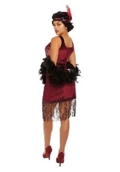 Dreamgirl Red Va-Va Voom Flapper Adult Women's Costume -Fun Costumes Store womens red vava voom flapper adult costume alt 1