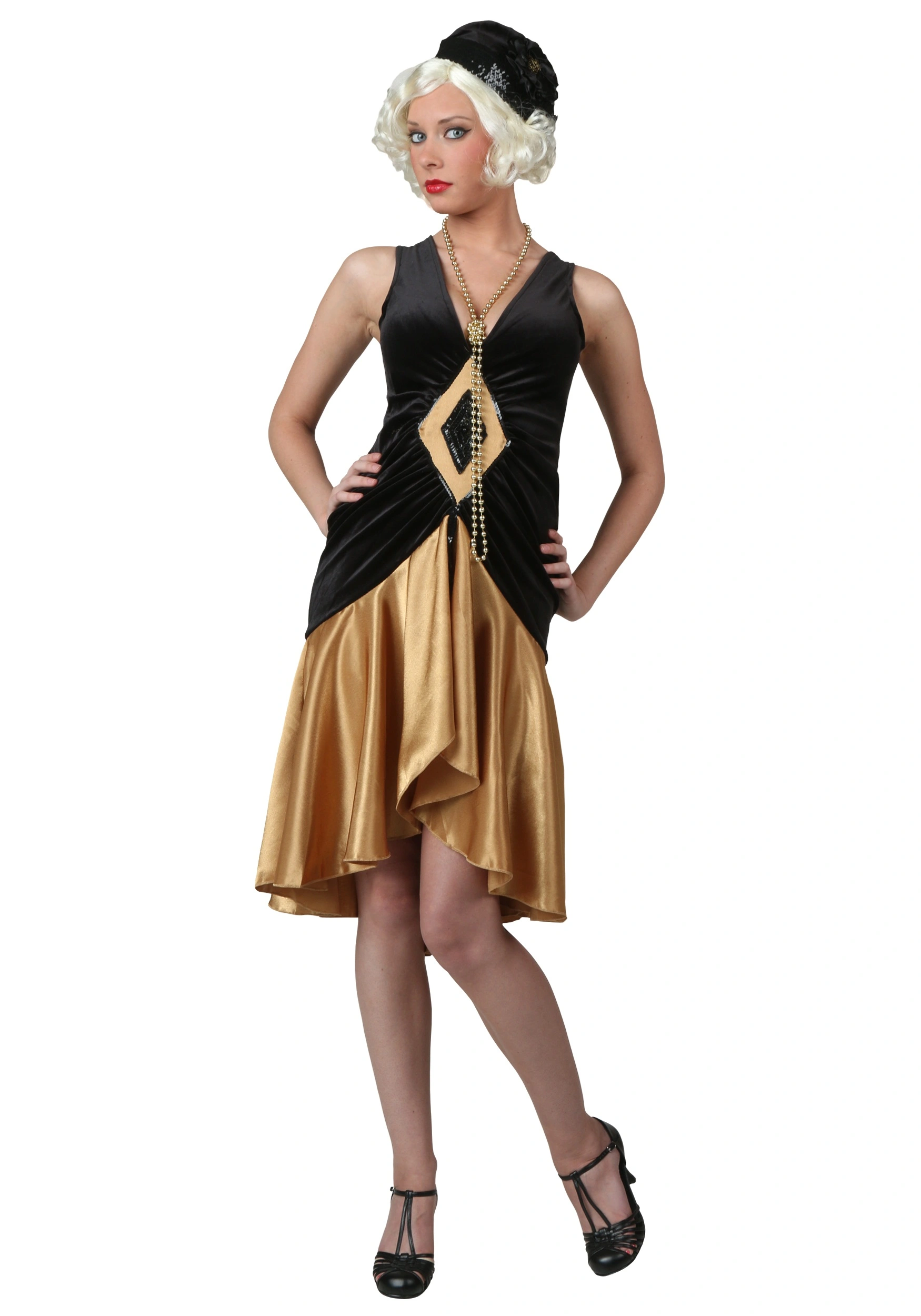 Fun Costumes Roaring 20's Women's Velvet Diamond Flapper Costume 3 Fun Costumes Roaring 20's Women's Velvet Diamond Flapper Costume