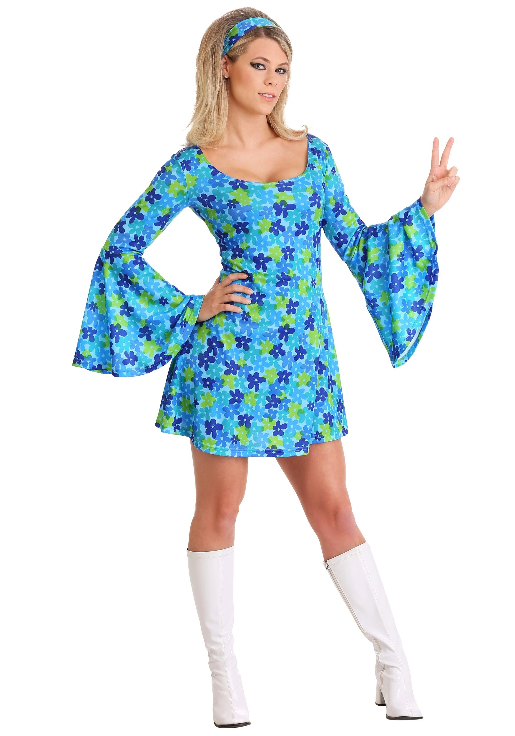 Fun Costumes Women's Wild Flower 70s Disco Dress Costume 3 Fun Costumes Women's Wild Flower 70s Disco Dress Costume