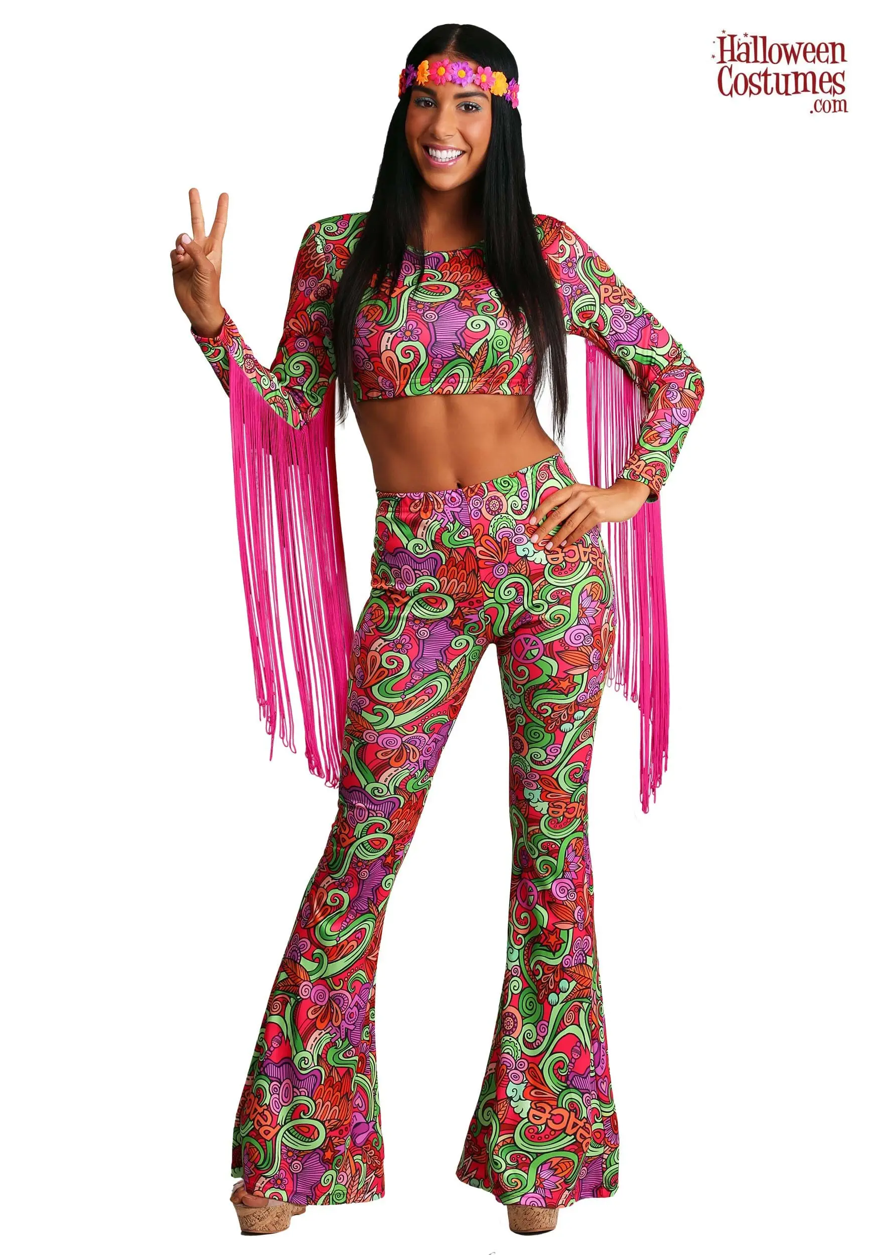Fun Costumes Women's Hippie World Peace Costume 3 Fun Costumes Women's Hippie World Peace Costume